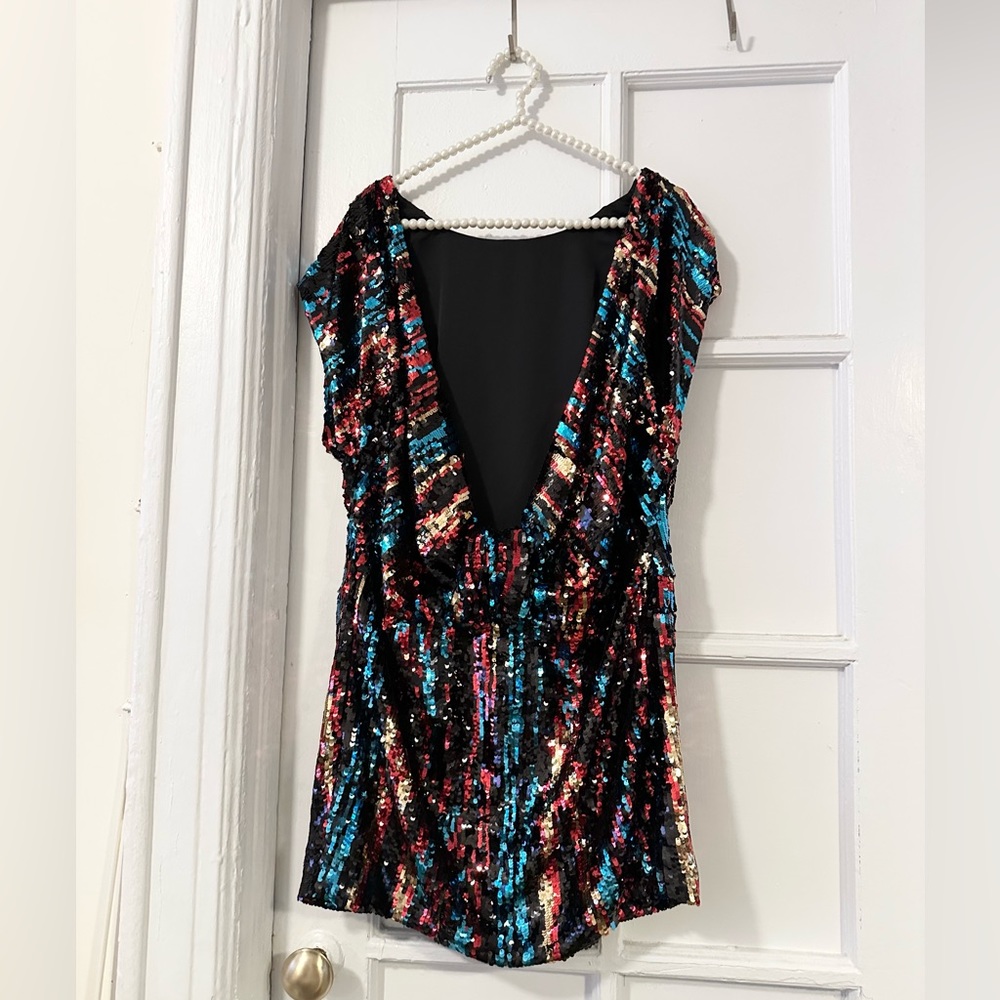 Marciano Sequin Multicolored Open Back Dress - Si… - image 2